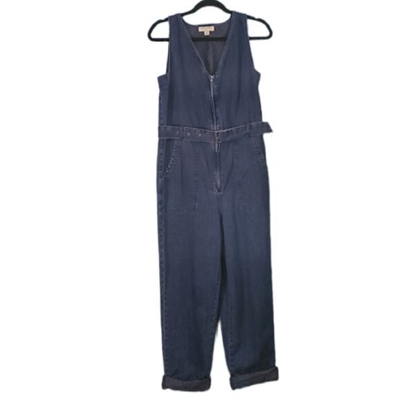 Rachel Comey belted zip front blue denim jumpsuit overalls - Picture 2 of 6